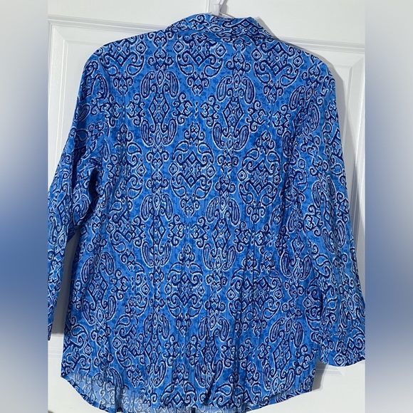 Blair - Floral paisley Blouse / Color White & Blue / Size M / - Picture 2 of 5